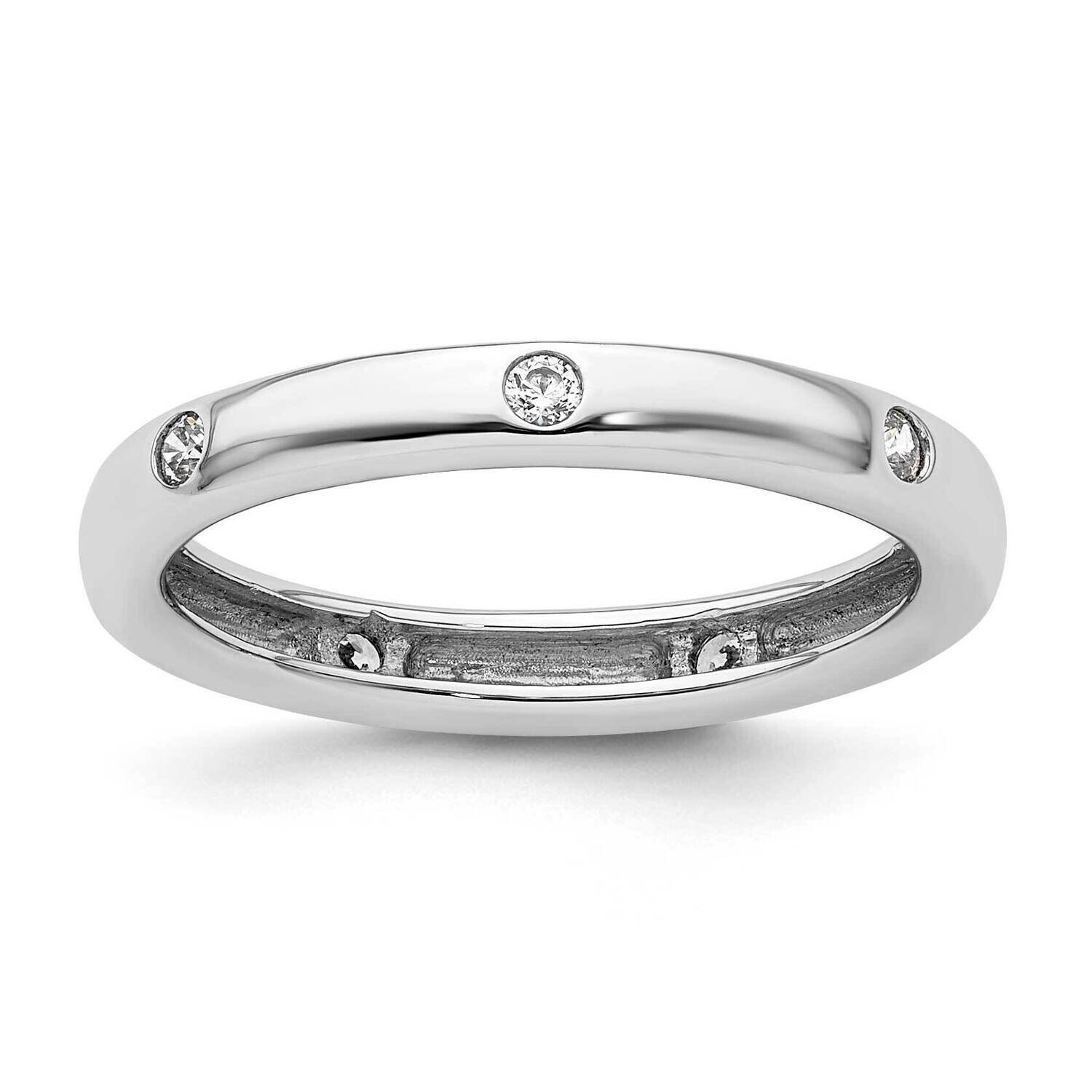 Polished Bezel-Set 1/10 Carat Diamond Complete Eternity Band 14k White Gold ET0008-010-4W4, MPN: ET…