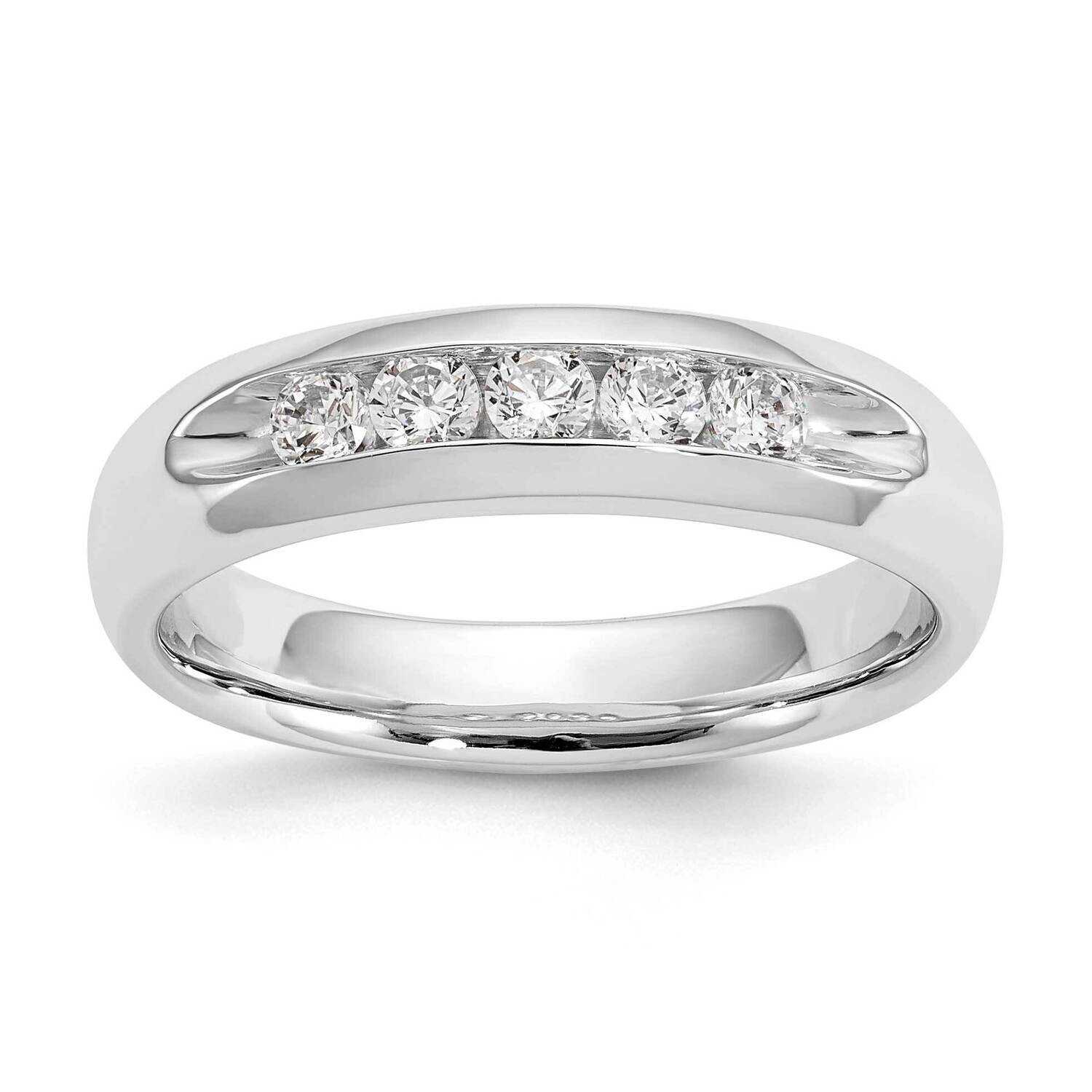 5-Stone Holds 5-2.5mm Round Open Channel Band Ring Mounting 14k White Gold RM3282B-033-WAA