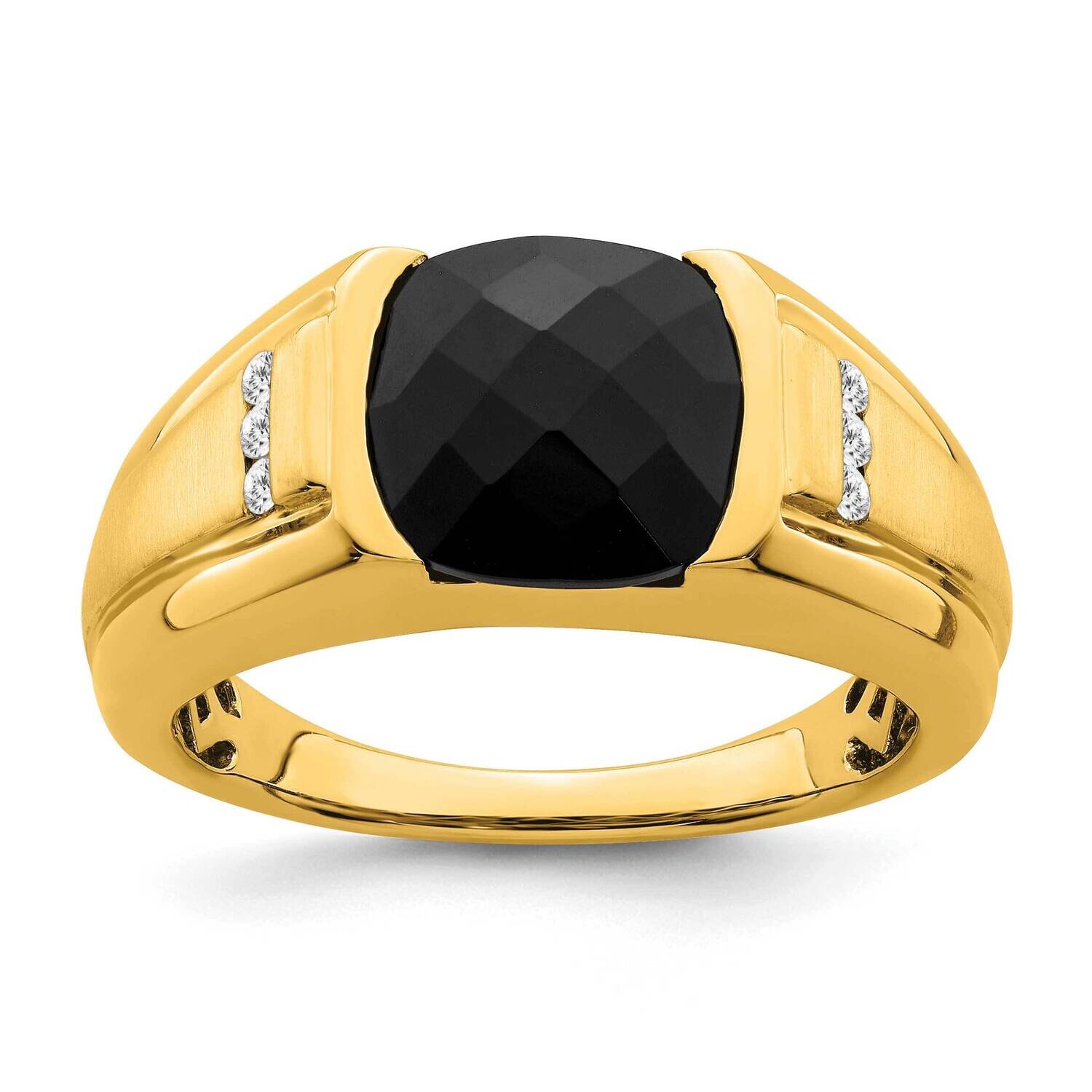 Onyx Diamond Mens Ring 14k Gold RM7476-OX-009-YA, MPN: RM7476-OX-009-YA, 196904130025