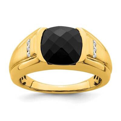 Onyx Diamond Mens Ring 14k Gold RM7476-OX-009-YA, MPN: RM7476-OX-009-YA, 196904130025
