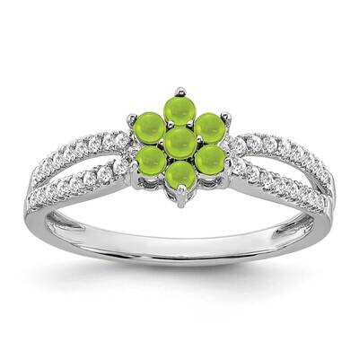 Peridot Diamond Floral Ring 14k White Gold RM7199-PE-019-WA, MPN: RM7199-PE-019-WA, 191101822551