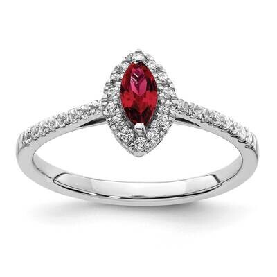 Diamond Created Ruby Ring 14k White Gold RM9355-CRU-020-WAA, MPN: RM9355-CRU-020-WAA, 883957882901