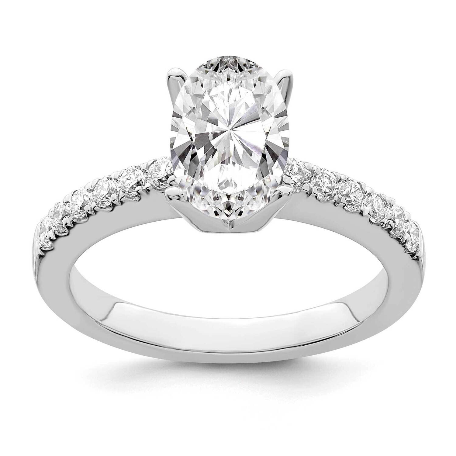 True Origin 1/3 Carat Diamond Vs/Si D E F Semi Mount Oval Engagement Ring 14k White Gold RM2635E-15…