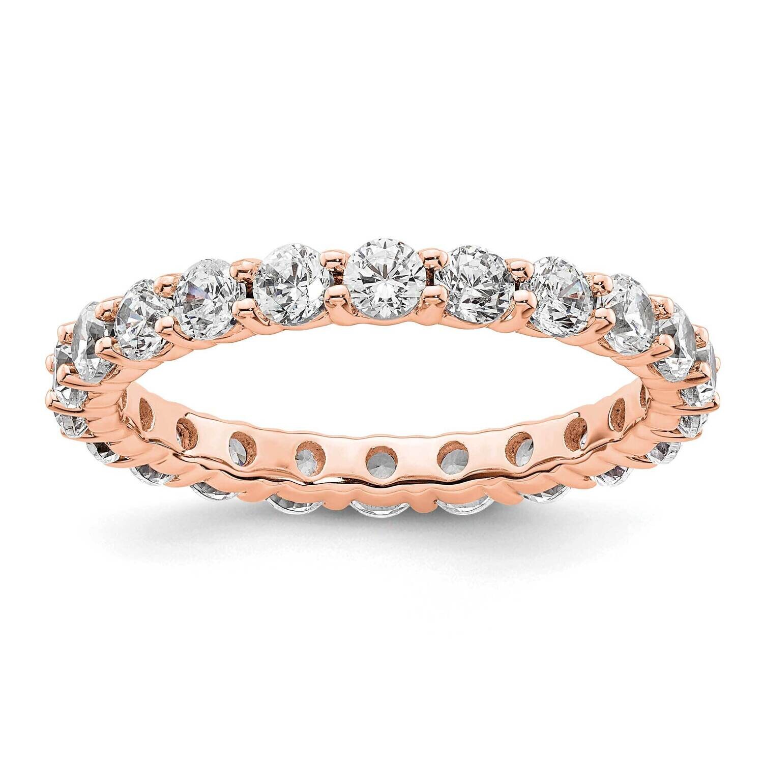 Polished Shared Prong 2 Carat Diamond Complete Eternity Band 14k Rose Gold ET0001-200-8R4, MPN: ET0…