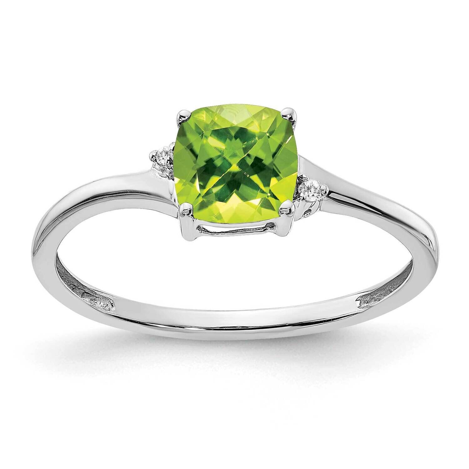 Peridot Diamond Ring Sterling Silver Rhodium-Plated RM7404-PE-001-SSA, MPN: RM7404-PE-001-SSA,