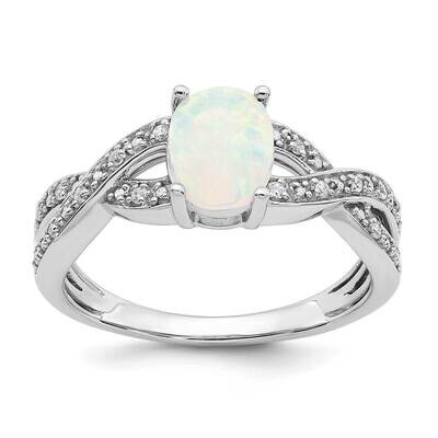 Created Opal Diamond Ring 14k White Gold RM5986-OP-008-WA, MPN: RM5986-OP-008-WA, 191101814150