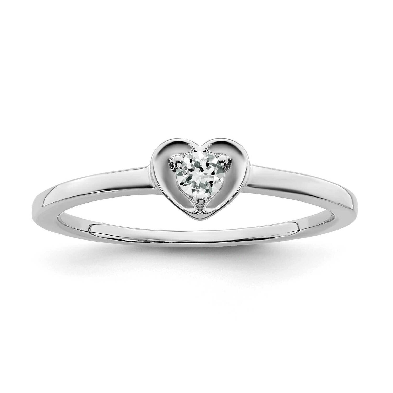 White Topaz Heart Ring 10k White Gold RM7397-WT-1W, MPN: RM7397-WT-1W, 191101662928