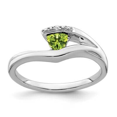 Trillion Peridot Diamond Ring 14k White Gold RM7160-PE-001-WA, MPN: RM7160-PE-001-WA, 191101820489