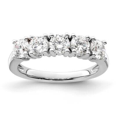 5-Stone Prong-Set Holds 5-4.3mm Round Diamond Band Ring Mounting 14k White Gold RM3181B-150-WAA, MP…