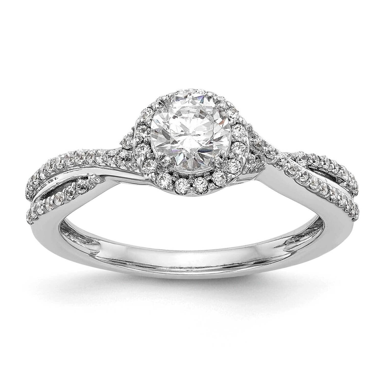 Diamond Complete Halo Engagement Ring 14k White Gold RM2174E-050-WAA