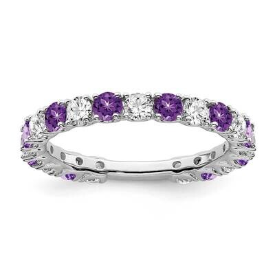 Amethyst Diamond Band 14k White Gold RM7113-AM-077-WA, MPN: RM7113-AM-077-WA, 191101815652