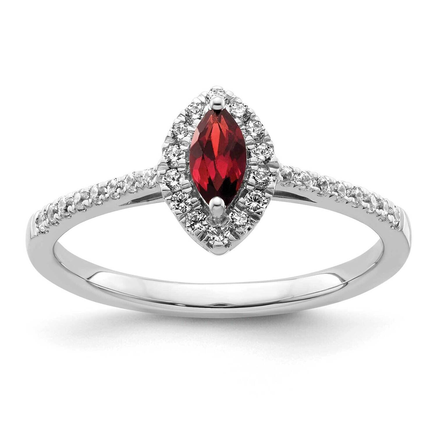 Diamond Garnet Ring 14k White Gold RM9355-GA-020-WAA, MPN: RM9355-GA-020-WAA, 883957882918