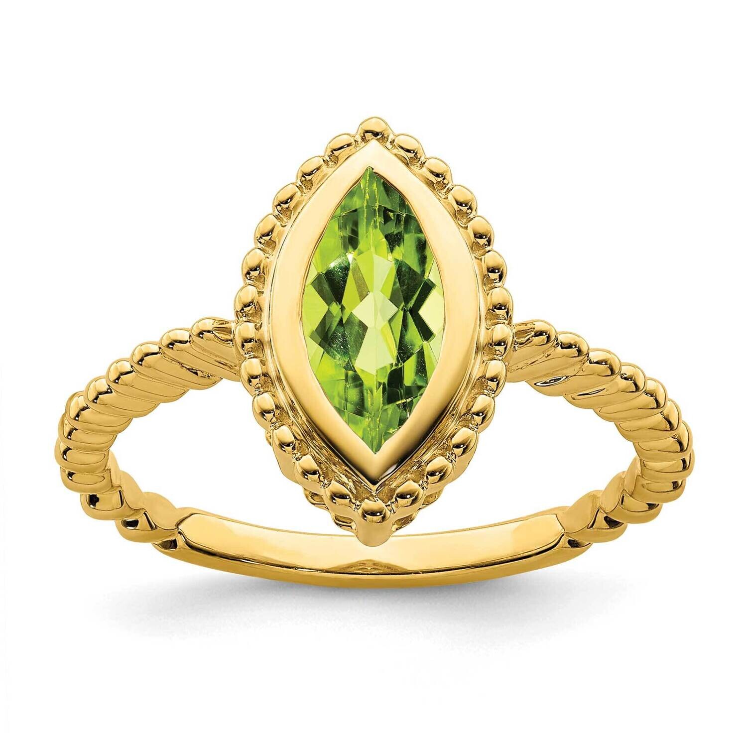 Marquise Peridot Ring 14k Gold RM7204-PE-Y, MPN: RM7204-PE-Y, 191101824418