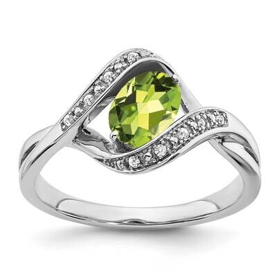 Oval Peridot Diamond Ring 14k White Gold RM5702-PE-005-WA, MPN: RM5702-PE-005-WA, 886774527000
