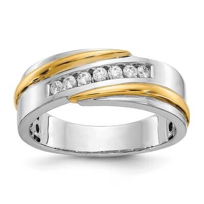 True Origin Men&#39;s 1/3 Carat Diamond Vs/Si D E F Brushed Polished Band 14k Two-Tone Gold RM3547-028-…