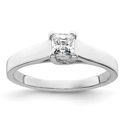 1/3 Carat 4.00mm V-End Square Princess Solitaire Engagement Ring Mounting 14k White Gold RM1959E-03…