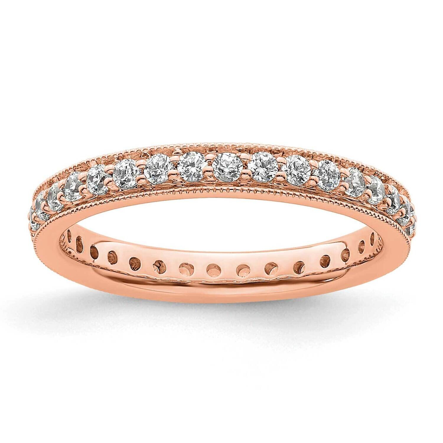 Polished Vintage 1/2 Carat Diamond Complete Eternity Band 14k Rose Gold ET0002-050-5R4, MPN: ET0002…