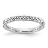 Stackable Expressions Rhodium Ring Sterling Silver QSK1136, MPN: QSK1136,