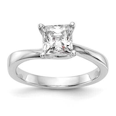 1 Carat 5.70mm 4-Prong Square Princess Solitaire Engagement Ring Mounting 14k White Gold RM1957E-10…