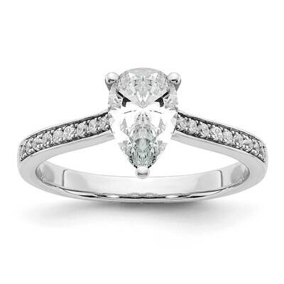 True Origin White Gold 1/4 Carat Diamond Vs/Si D E F Semi Mound Pear Engagement Ring RM8585-100-WAA…
