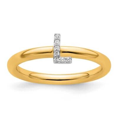 Stackable Diamond Initial L Ring 14k Gold SK2112LY, MPN: SK2112LY,