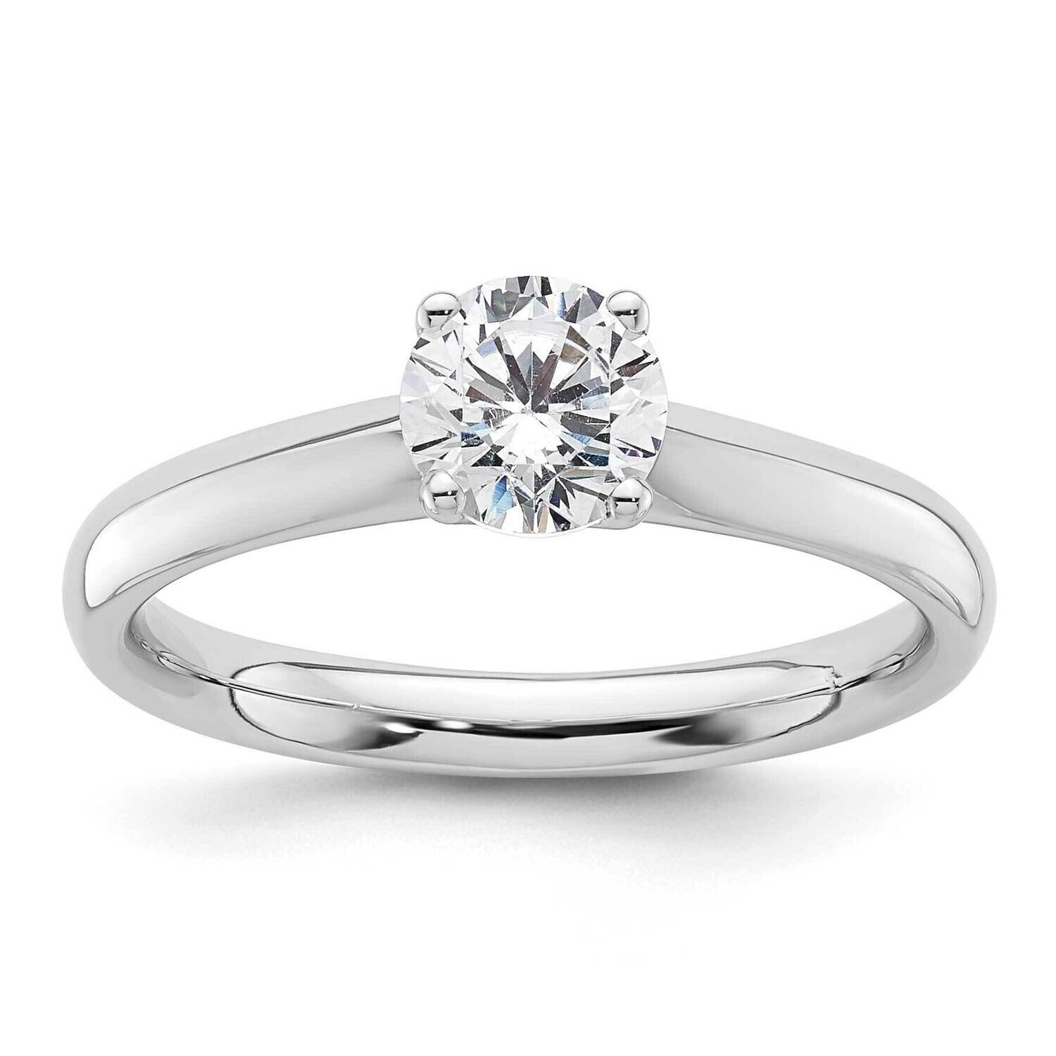 3/4 Carat 5.80 mm 4-Prong Round Solitaire Engagement Ring Mounting 14k White Gold RM1933E-075-CWAA