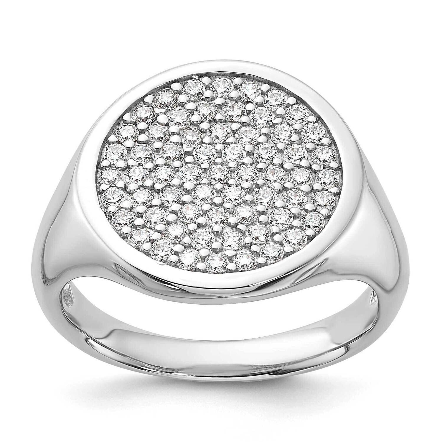 Polished CZ Fashion Ring Sterling Silver Rhodium-Plated QR7569, MPN: QR7569,