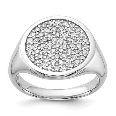 Polished CZ Fashion Ring Sterling Silver Rhodium-Plated QR7569, MPN: QR7569,