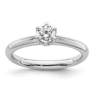 1/3 Carat 4.50 mm 6-Prong Round Solitaire Engagement Ring Mounting 14k White Gold RM1935E-033-CWAA,…