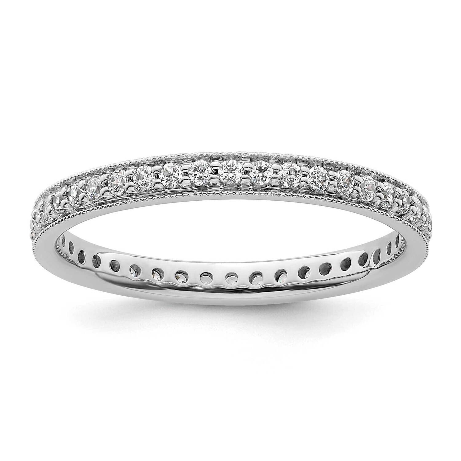 Polished Vintage 1/2 Carat Diamond Complete Eternity Band 14k White Gold ET0002-050-9W4, MPN: ET000…