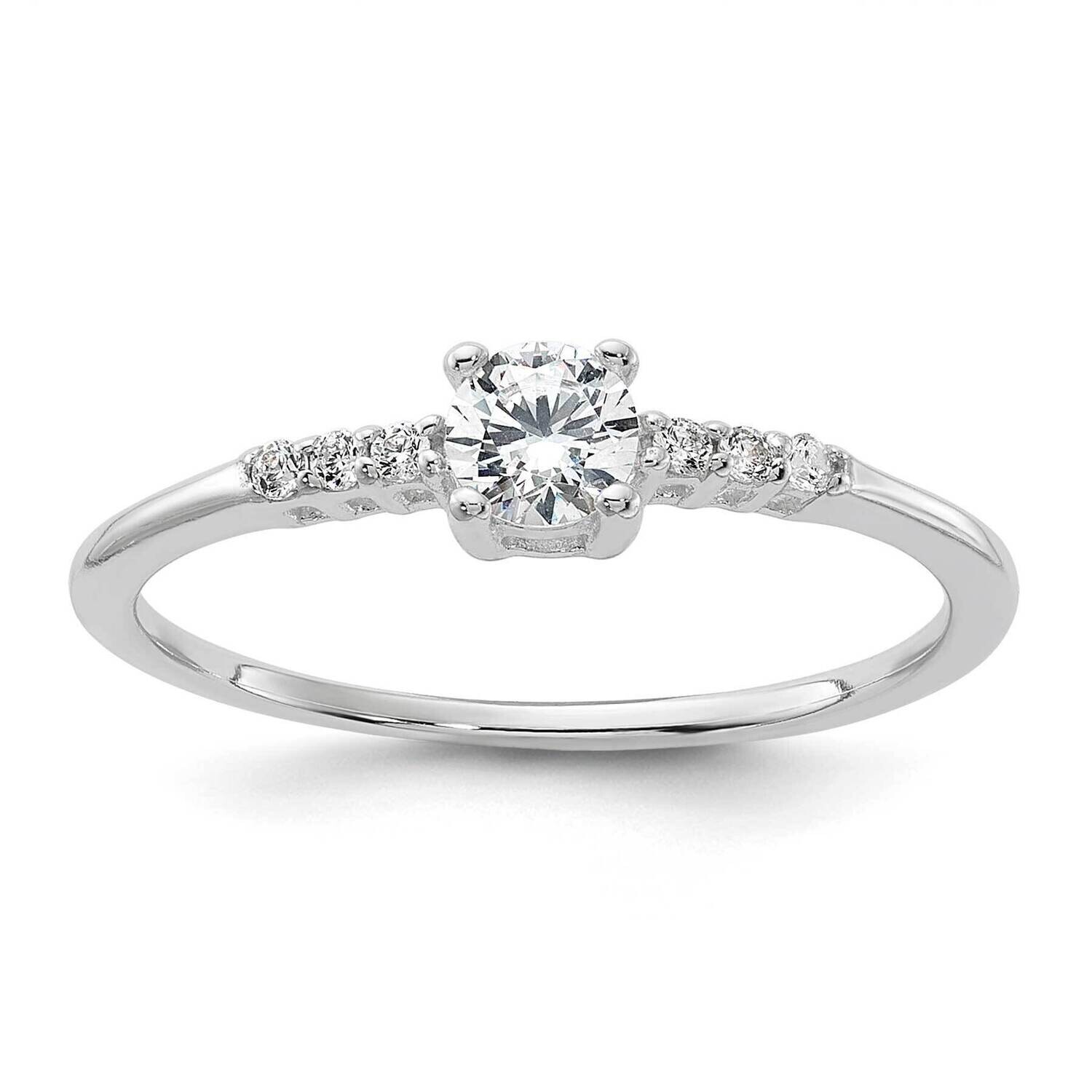 E-Coated CZ Ring Sterling Silver QR7578