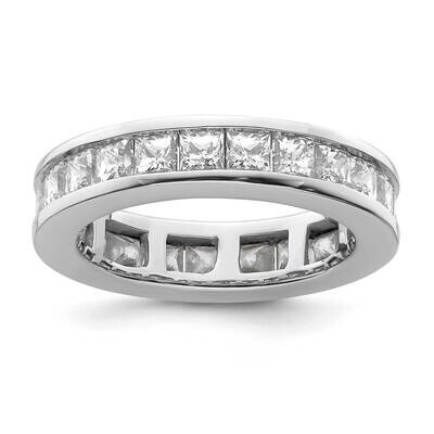 Polished Channel-Set 3 Carat Princess Diamond Complete Eternity Band 14k White Gold ET0010-300-6W4,…