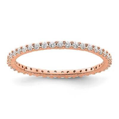 Polished Shared Prong 1/2 Carat Diamond Complete Eternity Band 14k Rose Gold ET0001-050-8R4, MPN: E…