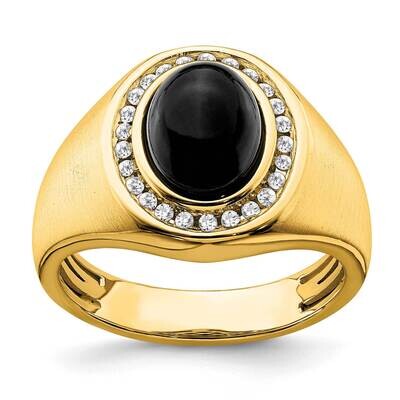 Diamond Oval Onyx Men&#39;s Ring 14k Gold RM7319-OX-028-YA, MPN: RM7319-OX-028-YA, 883957903972