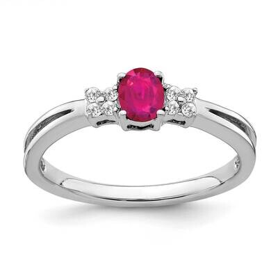 Oval Ruby Diamond Ring 14k White Gold RM7240-RU-008-WA, MPN: RM7240-RU-008-WA, 191101826009