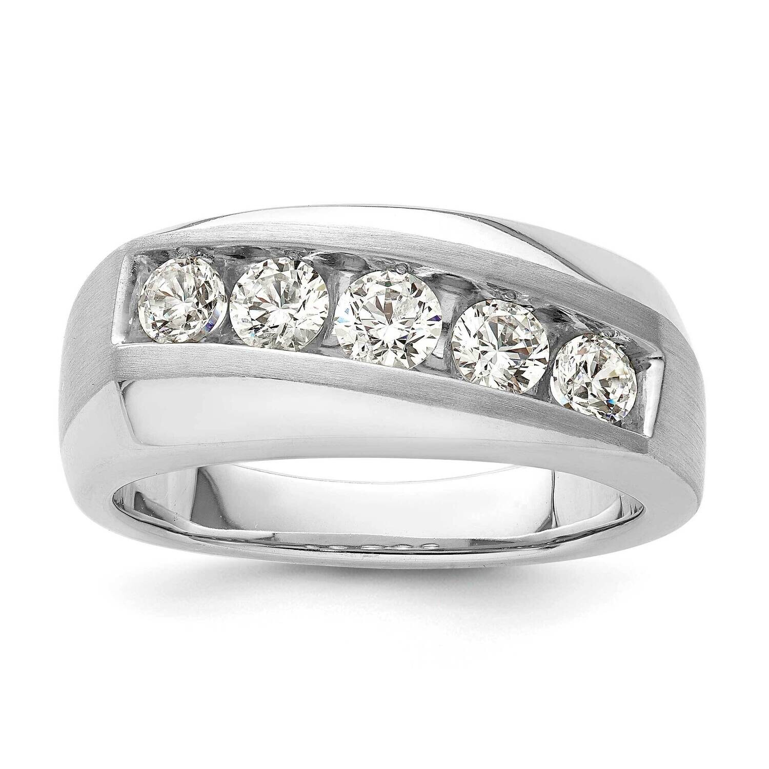 Diamond Si1/Si2 G H I Men&#39;s 5-Stone Ring 10k White Gold RM9057-100-WAA, MPN: RM9057-100-WAA, 883957…