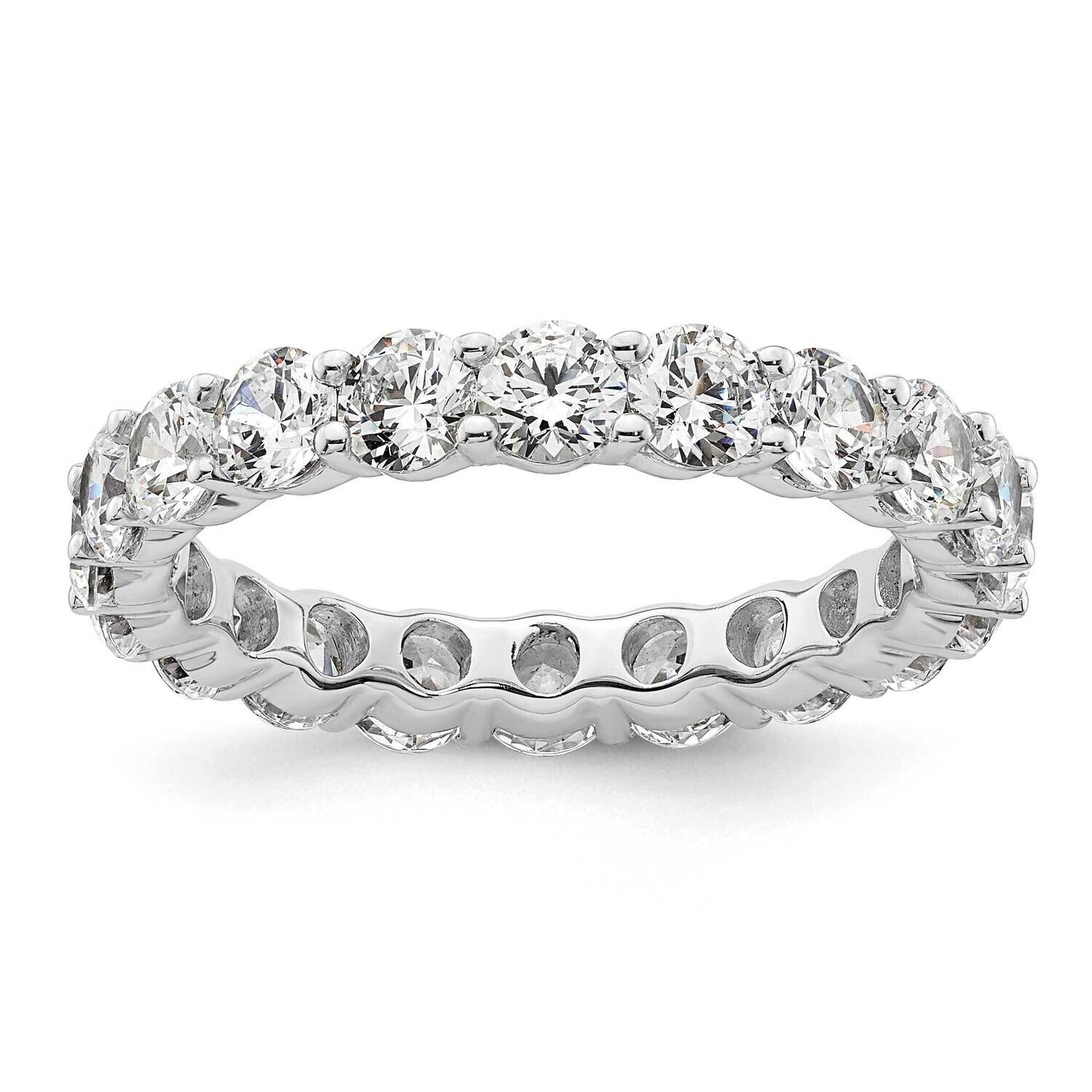 Polished Size 8 Shared Prong 3 Carat Diamond Complete Eternity Band 14k White Gold ET0001-300-8W4, …