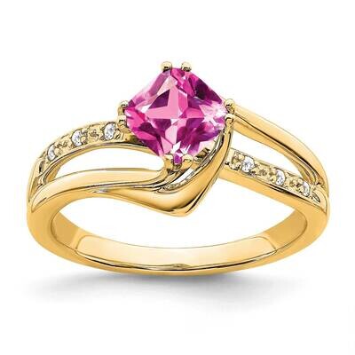 Created Pink Sapphire Diamond Ring 14k Gold RM7116-CPS-004-YA, MPN: RM7116-CPS-004-YA, 191101816222
