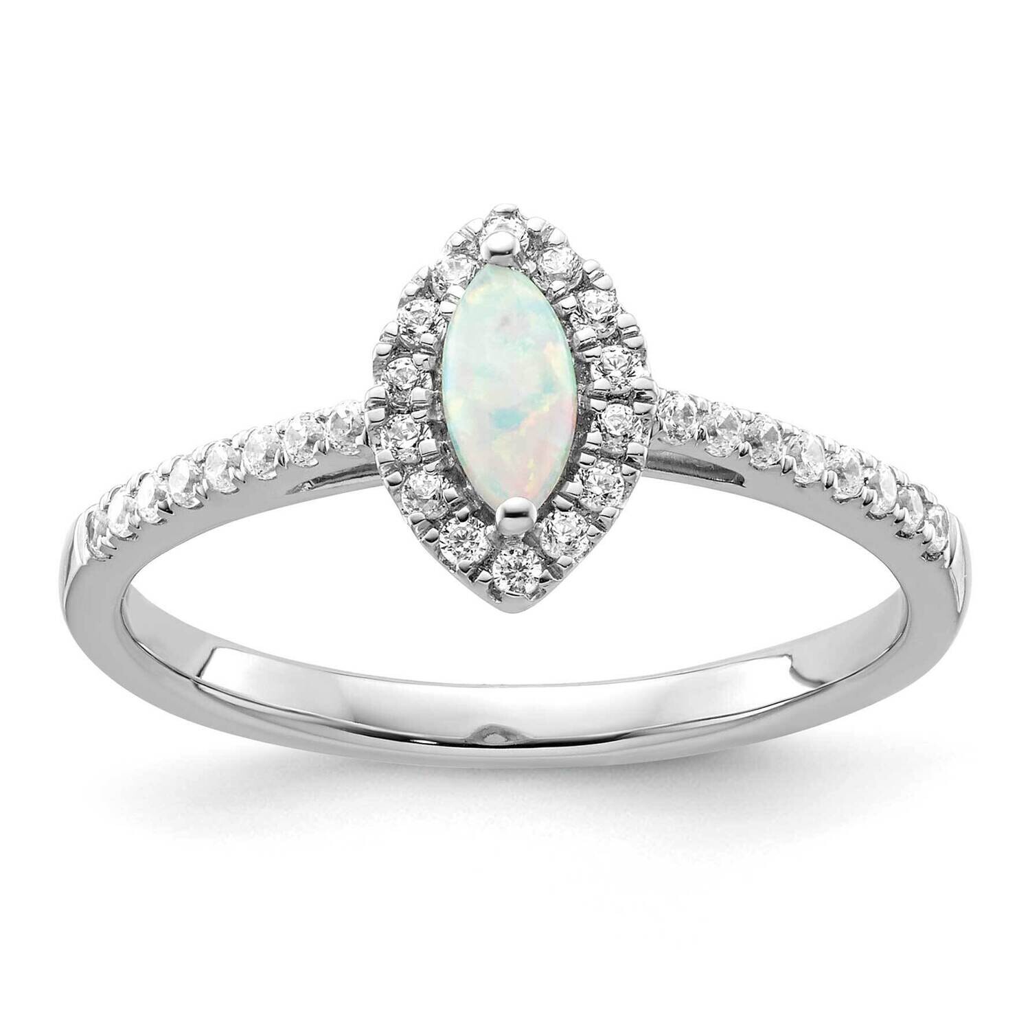 Diamond Created Opal Ring 14k White Gold RM9355-OP-020-WAA, MPN: RM9355-OP-020-WAA, 883957883168