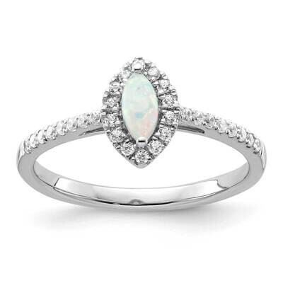 Diamond Created Opal Ring 14k White Gold RM9355-OP-020-WAA, MPN: RM9355-OP-020-WAA, 883957883168