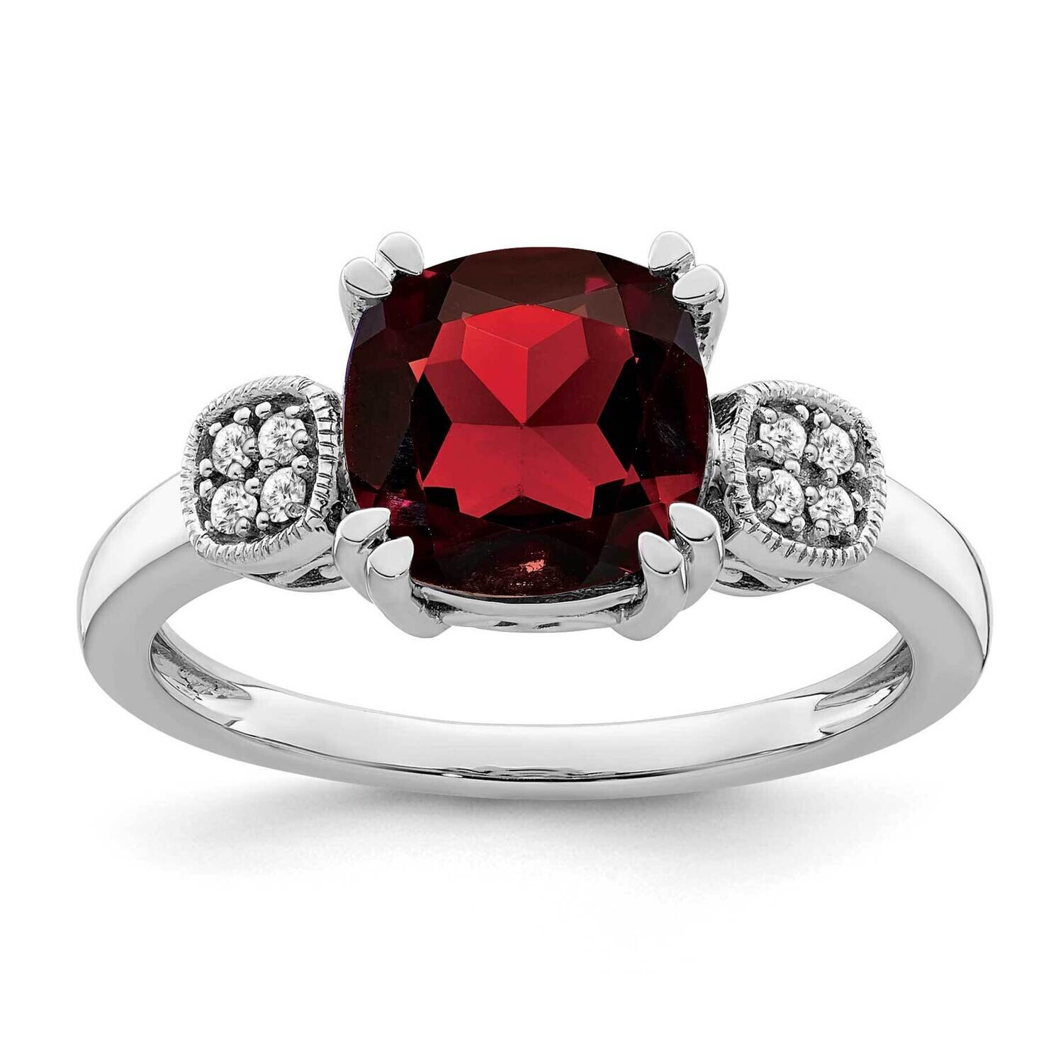 Garnet Diamond Ring 14k White Gold RM7130-GA-006-WA, MPN: RM7130-GA-006-WA, 191101817212