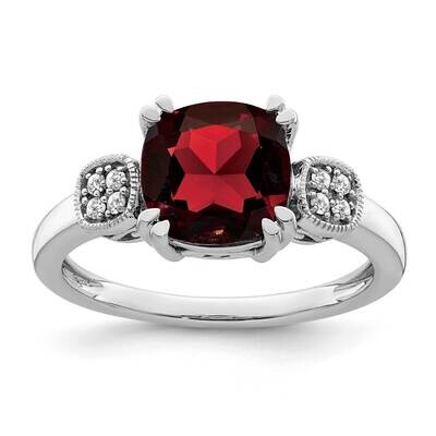 Garnet Diamond Ring 14k White Gold RM7130-GA-006-WA, MPN: RM7130-GA-006-WA, 191101817212