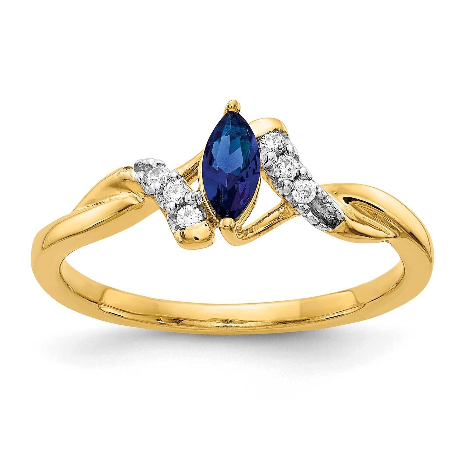 Diamond Marquise Sapphire Ring 10k Gold RM5753-SA-006-1YA