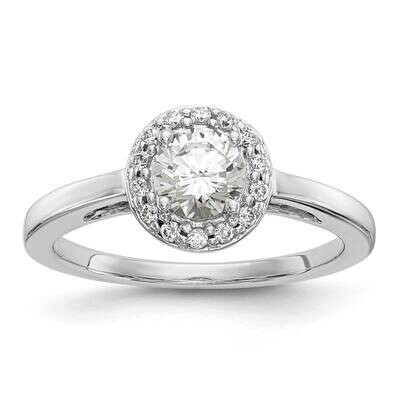 Halo Holds 1/2 Carat 5.2mm Round Center Engagement Ring Mounting 14k White Gold RM2069E-050-CWAA, M…