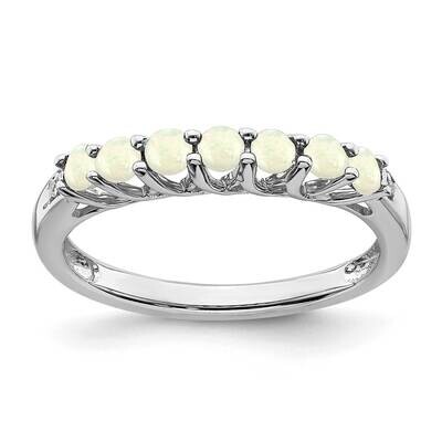 Created Opal Diamond 7-Stone Ring 14k White Gold RM7411-OI-001-WA, MPN: RM7411-OI-001-WA,