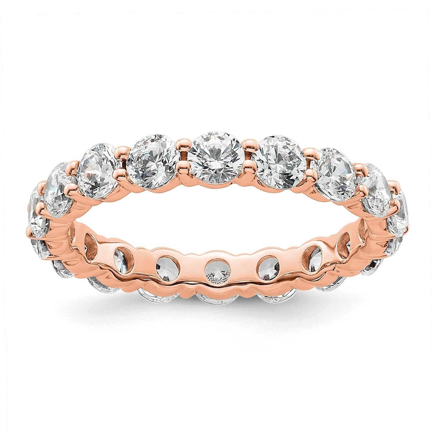 Polished Shared Prong 2 Carat Diamond Complete Eternity Band 14k Rose Gold ET0001-200-5R4, MPN: ET0…