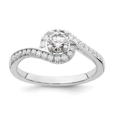 True Origin 1/4 Carat Diamond Vs/Si D E F Semi Mount Round By-Pass Engagement Ring 14k White Gold R…