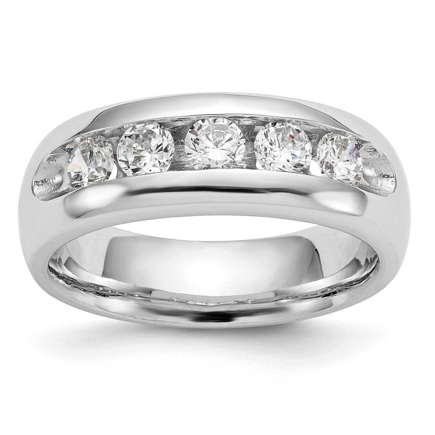 5-Stone Holds 5-4.00mm Round Open Channel Band Ring Mounting 14k White Gold RM3282B-120-WAA, MPN: R…