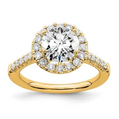 Diamond Si1/Si2 G H I Halo Engagement Semi-Mount Ring 14k Gold RM2057E-200-YAA, MPN: RM2057E-200-YA…