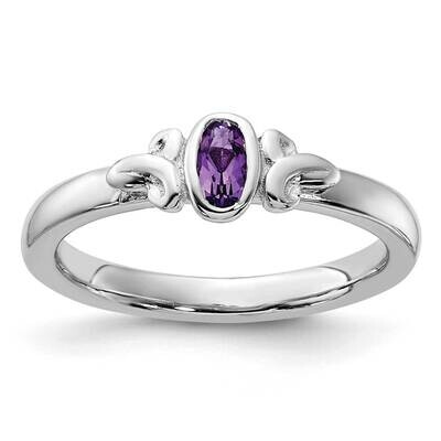 Stackable Expressions Amethyst Ring Sterling Silver QSK1292, MPN: QSK1292,